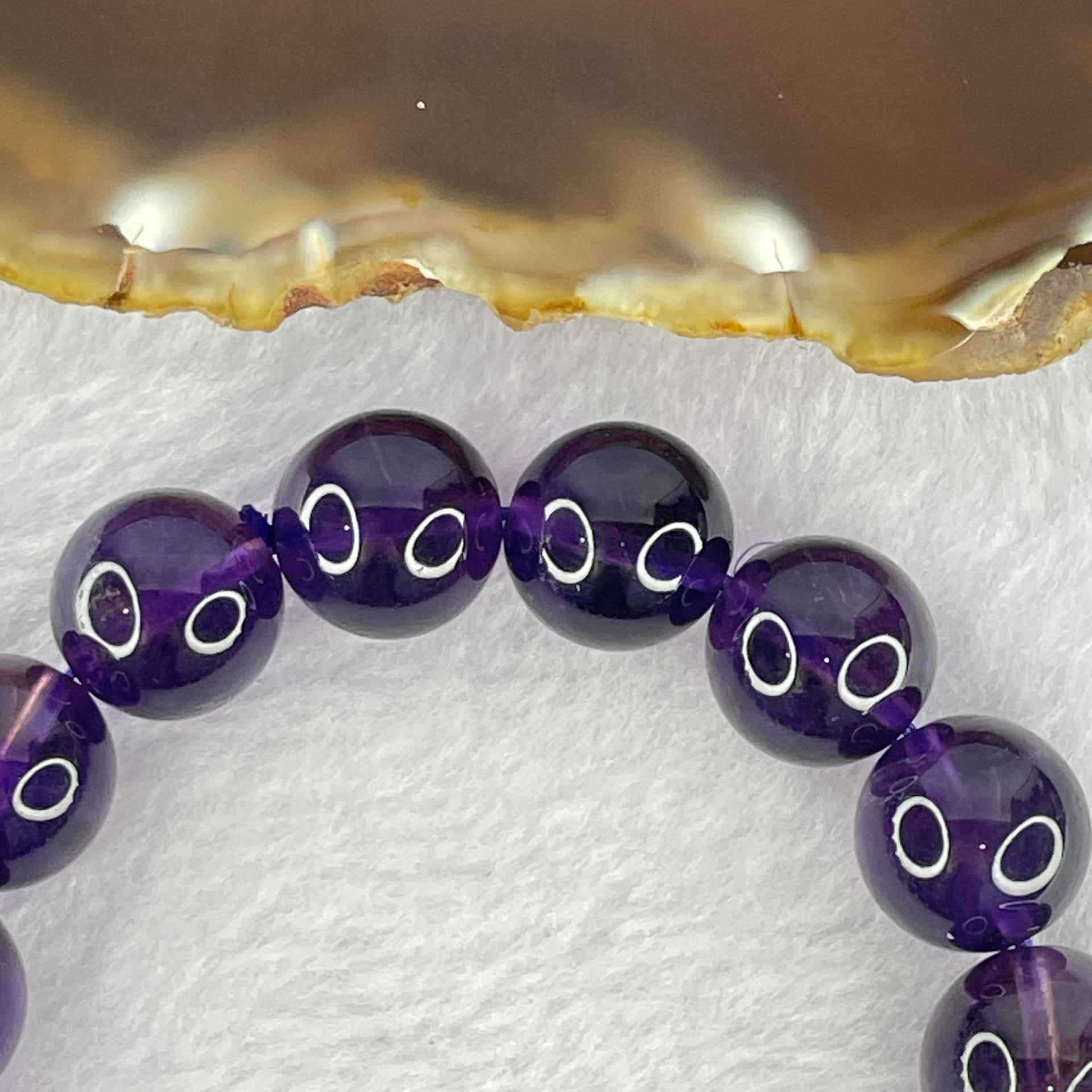 Very Good Grade Natural Amethyst Bracelet 46.78g 18.5cm 13.0mm 17 Beads - Huangs Jadeite and Jewelry Pte Ltd