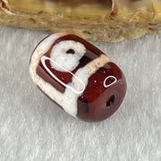 Natural Powerful Tibetan Old Oily Agate 2 Eyes Dzi Bead Heavenly Master (Tian Zhu) 二眼天诛 2.46g 14.0 by 10.2mm - Huangs Jadeite and Jewelry Pte Ltd