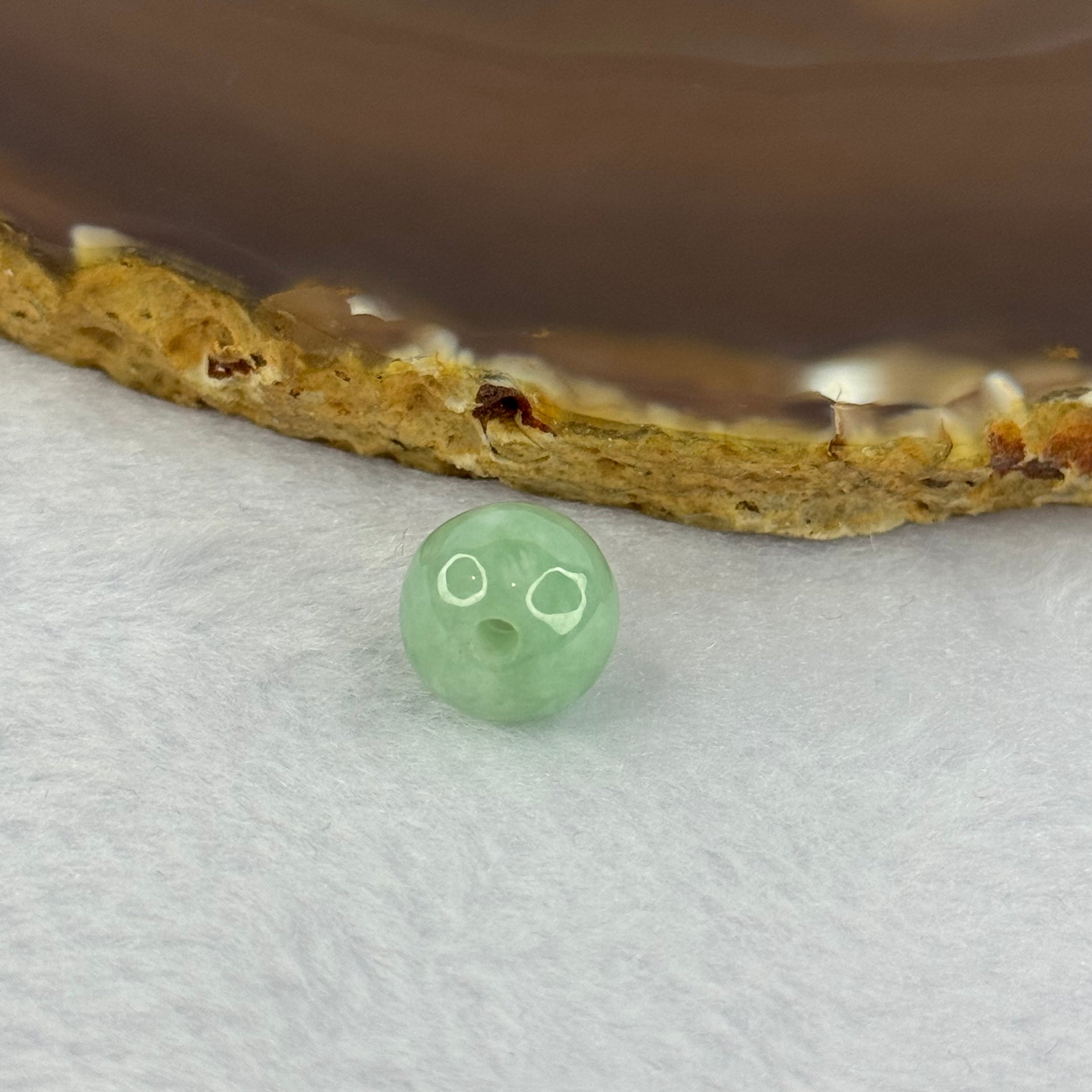Type A Apple Green Jadeite Bead for Bracelet/Necklace/Earrings/ Ring 2.52g 11.6mm - Huangs Jadeite and Jewelry Pte Ltd