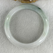 Type A Natural Jelly Light Green with Faint Lavender with Spicy Green Spot Jadeite Bangle 70.15g Inner Diameter 57.8mm 14.3 by 9.6mm (Close to Perfect) - Huangs Jadeite and Jewelry Pte Ltd