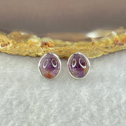 Good Grade Natural Auralite 23 S925 Silver Earrings 2.00g 8.8 by 6.8 by 4.0mm - Huangs Jadeite and Jewelry Pte Ltd