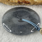 Type A Semi Icy Wuji Grey with Lavender Jadeite Ping An Kou Pendant 19.86g 37.2 by 6.1mm - Huangs Jadeite and Jewelry Pte Ltd