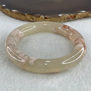 Natural Faint Yellow Flower Agate Bangle 62.28g Internal Diameter 56.6mm 11.8 by 12.3mm (Perfect) - Huangs Jadeite and Jewelry Pte Ltd