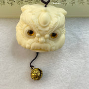 Ivory Fruit Seed Fu Gou Head Display 72.68g 43.1 by 47.0 by 41.7mm - Huangs Jadeite and Jewelry Pte Ltd