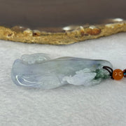 Type A Lavender with Dark Blueish Green Patches Jadeite 3 Legged Toad Pendent 25.25g 54.1 by 32.0 by 7.6mm - Huangs Jadeite and Jewelry Pte Ltd