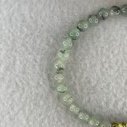 Natural Type A Semi Icy Light Green & Wuji Piao Hua Jadeite Beads Bracelet |(10.15g | 15.5cm | 5.8mm x 32 Beads | Heart, Root & Throat Chakra Synergy, "Wuji" Spatial Shield & Feng Shui Serenity Anchor) - Huangs Jadeite and Jewelry Pte Ltd