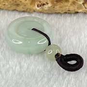 Type A Sky Blue With Green Spots Jadeite Double Ping An Kou Donut Pendant 3.63g 16.3 by 6.9mm - Huangs Jadeite and Jewelry Pte Ltd
