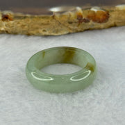 Type A Green with Brown Patches Jadeite Ring 4.17g 6.3 by 3.7mm US7 HK15.5 - Huangs Jadeite and Jewelry Pte Ltd