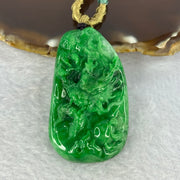Grand Master Type A Spicy Green Jadeite Dragon 38.59g 54.6 by 31.6 by 11.3mm - Huangs Jadeite and Jewelry Pte Ltd