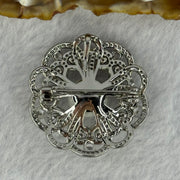 Natural white Pearl with Crystals in Sliver Flower Brooch and Pendant 10.26g 11.2mm - Huangs Jadeite and Jewelry Pte Ltd