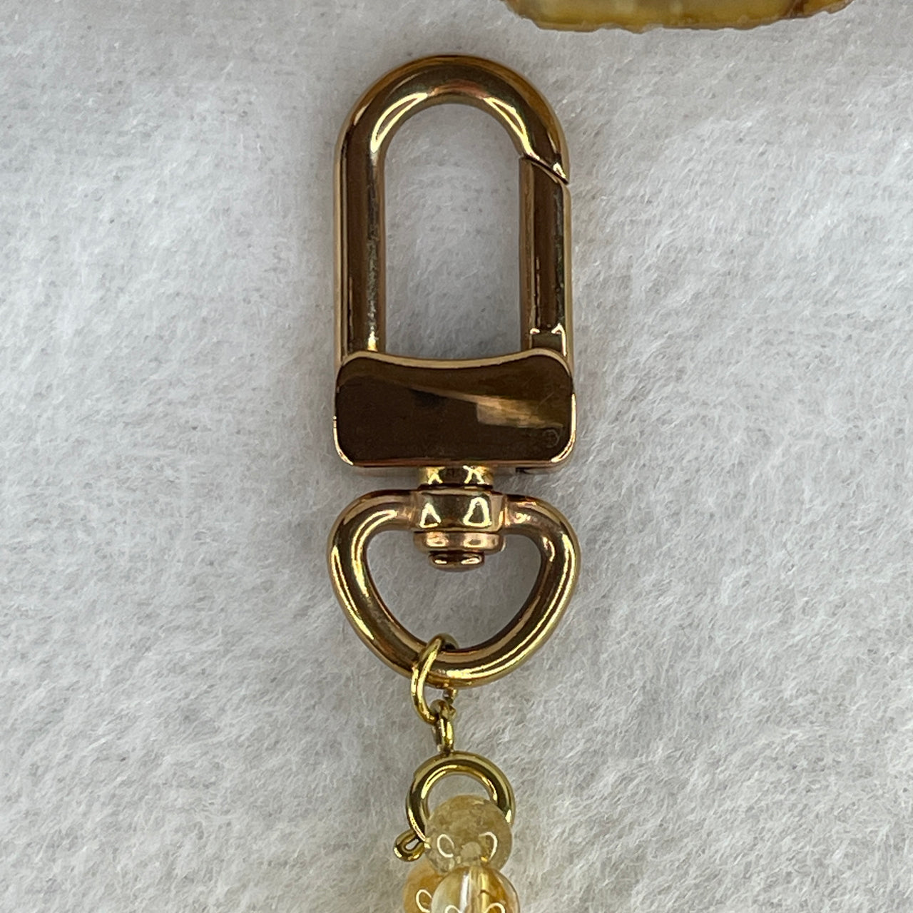 Natural Citrine & Tiger's Eye Quartz Beads Key Chain | Rose Gold Finish | 9-Piece Graded "Solar Flare" Wealth Talisman & Luxury Bag Charm (21.34g, 8.5-9.3mm)