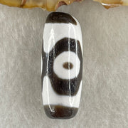 Natural Powerful Tibetan Old Oily Agate 3 Eyes Dzi Bead Heavenly Master (Tian Zhu) 三眼天诛 4.99g 27.6 by 10.8mm - Huangs Jadeite and Jewelry Pte Ltd