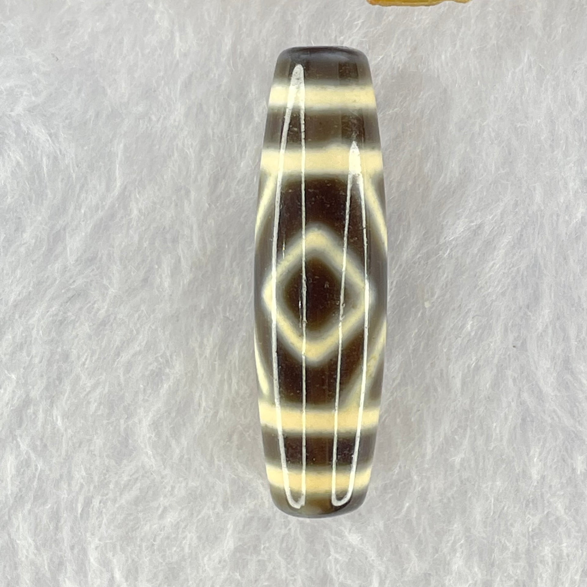 Natural Powerful Tibetan Old Oily Agate 2-Eye Vajra Dzi Bead Heavenly Master (Tian Zhu) 二眼天珠 7.26g 38.6 by 11.1mm - Huangs Jadeite and Jewelry Pte Ltd