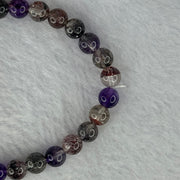 Very Good Grade Natural Transparent Yellow Black Super 7 Beads Bracelet 非常好的等级天然透明深黄黑色超级七珠手链 11.65g 16cm 6.8mm 29 Beads - Huangs Jadeite and Jewelry Pte Ltd