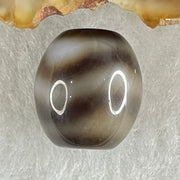 Natural Powerful Tibetan Old Oily Agate Water Wave Daluo Amulet (Tian Zhu) Dzi Bead 3.00g 13.6 by 12.6mm - Huangs Jadeite and Jewelry Pte Ltd