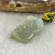 Natural Type A Semi-Icy Green with Brownish Jadeite Pixiu with Ruyi Charm | Wealth Beast & Wish Fulfillment Talisman (4.39g | 21.4 x 12.5 x 7.9mm) - Huangs Jadeite and Jewelry Pte Ltd