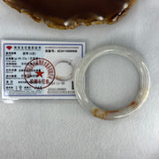 Type A Faint Green Lavender with Brownish Red Patches Jadeite Bangle Internal Diameter 54.1mm 49.27g 9.9 by 9.5mm (Slight Internal Line) - Huangs Jadeite and Jewelry Pte Ltd