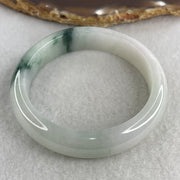 Certified Natural Type A Light Green & "Spicy Green" Spot Jadeite Bangle | (53.15g | 54.0mm Inner Diameter | 13.2mm x 8.2mm | Very Very Slight Internal Line | Synergy, Steady Wealth "Zheng Cai" Anchor & Feng Shui Prosperity Catalyst) - Huangs Jadeite and Jewelry Pte Ltd