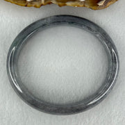 Type A Wuji Grey Black Jadeite Oval Bangle Bangle Internal Diameter 57.8mm 40.78g 12.0 by 6.4mm (Close to Perfect) - Huangs Jadeite and Jewelry Pte Ltd