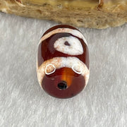 Natural Powerful Tibetan Old Oily Agate 2 Eyes Dzi Bead Heavenly Master (Tian Zhu) 二眼天诛 2.46g 14.0 by 10.2mm - Huangs Jadeite and Jewelry Pte Ltd