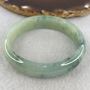 Certified Natural Type A Jelly Green & Green Piao Hua Jadeite Oval Bangle | (43.47g | 54.3mm Inner Diameter | 13.8mm x 6.6mm | Very Very Slight External Rough | Radiance, Steady Wealth "Zheng Cai" Anchor & Feng Shui Prosperity Catalyst) - Huangs Jadeite and Jewelry Pte Ltd