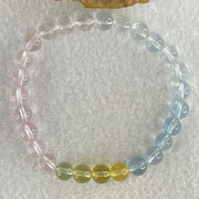 Very Very High Grade Transparent Natural Morganite Beryl Beads Bracelet 13.80g 16cm 7.3mm 27 Beads - Huangs Jadeite and Jewelry Pte Ltd