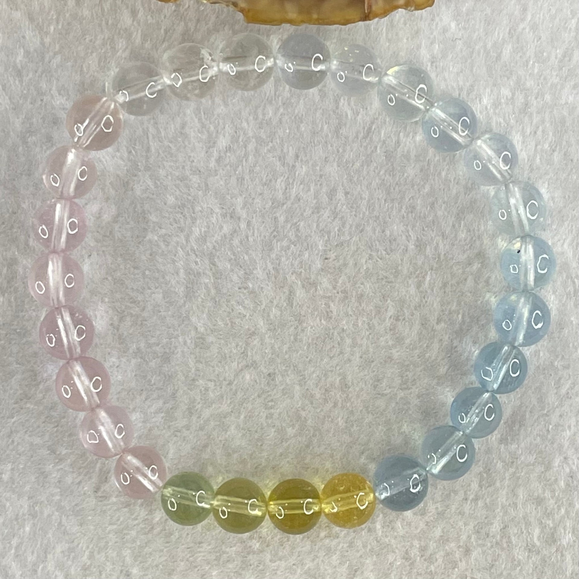 Very Very High Grade Transparent Natural Morganite Beryl Beads Bracelet 13.80g 16cm 7.3mm 27 Beads - Huangs Jadeite and Jewelry Pte Ltd