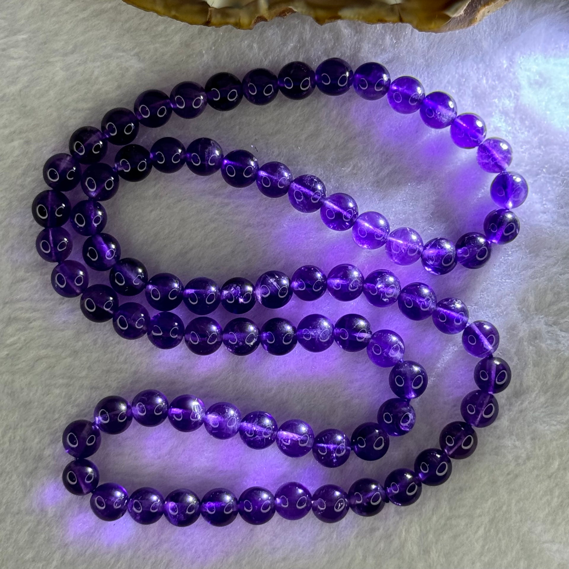 Good Grade Natural Amethyst Necklace 40.57g 52cm 7.5mm 78 Beads - Huangs Jadeite and Jewelry Pte Ltd