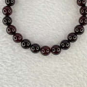 Natural Dark Red Blood Amber Beads Bracelet 天然血珀手链 8.12g 17cm 8.7mm 23 Beads - Huangs Jadeite and Jewelry Pte Ltd