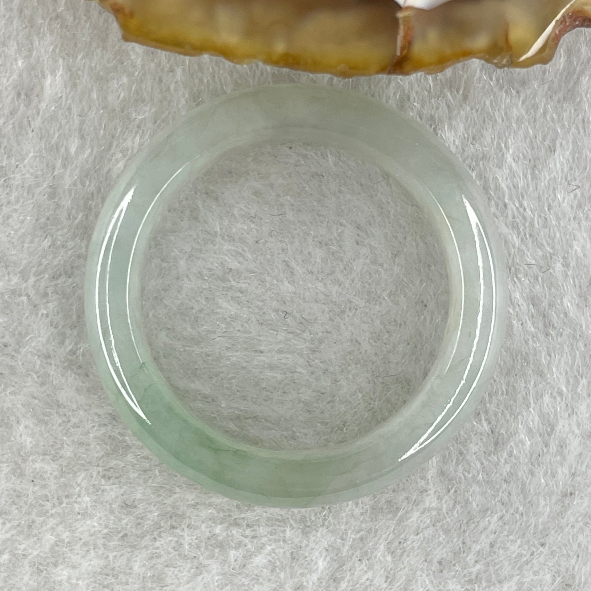 Type A Natural Faint Green Jadeite Ring 3.45g 5.5 by 3.3mm US 8.4 HK 18.5 (Slight Internal Line) - Huangs Jadeite and Jewelry Pte Ltd