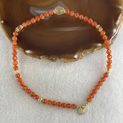 Very Good Natural Golden Sun Stone Beads with Charm Necklace 22.69g 36cm 6.3mm 51 Beads - Huangs Jadeite and Jewelry Pte Ltd