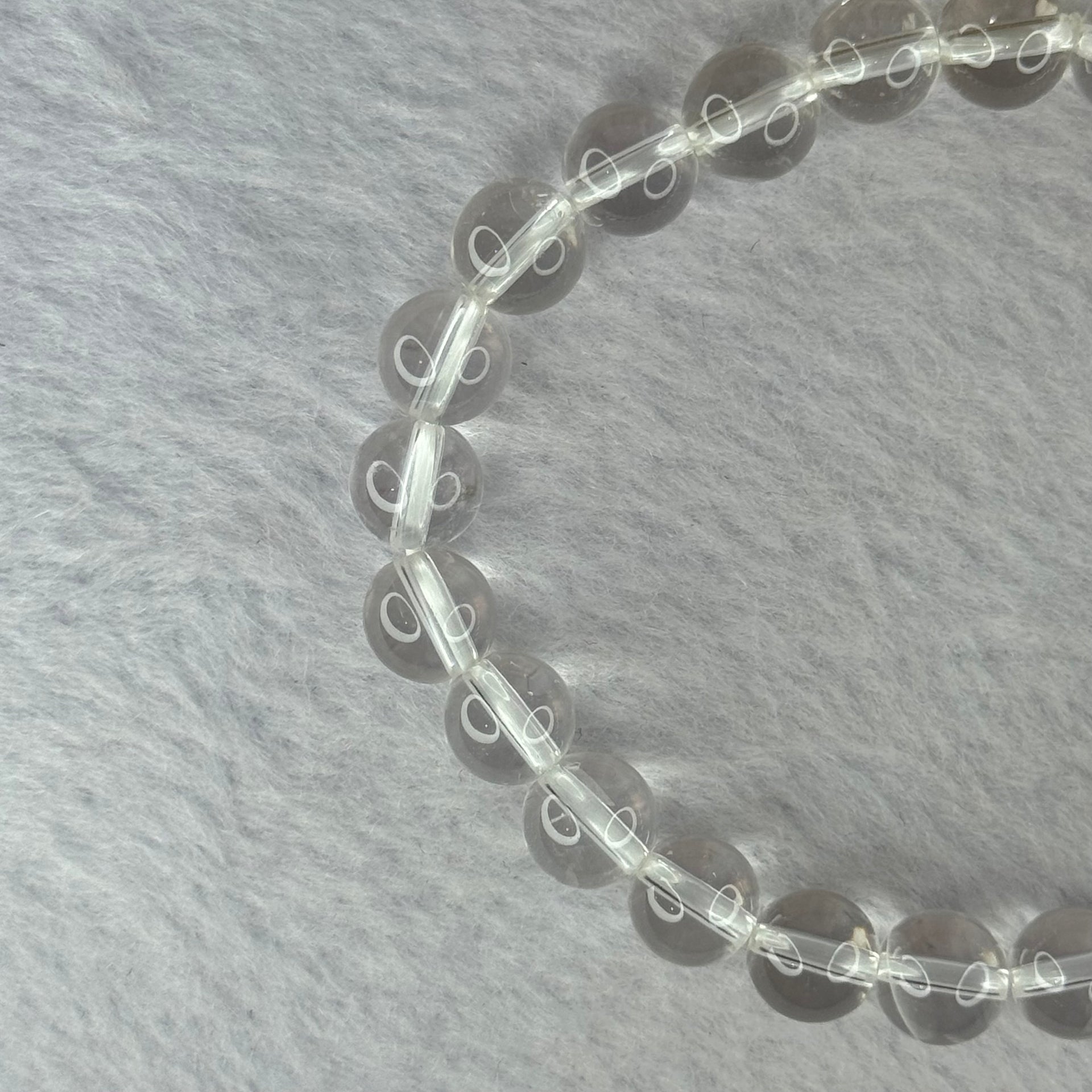 Natural Clear Quartz Bracelet 天然白水晶手链 18.71g 16.5cm 8.4mm 24 Beads - Huangs Jadeite and Jewelry Pte Ltd