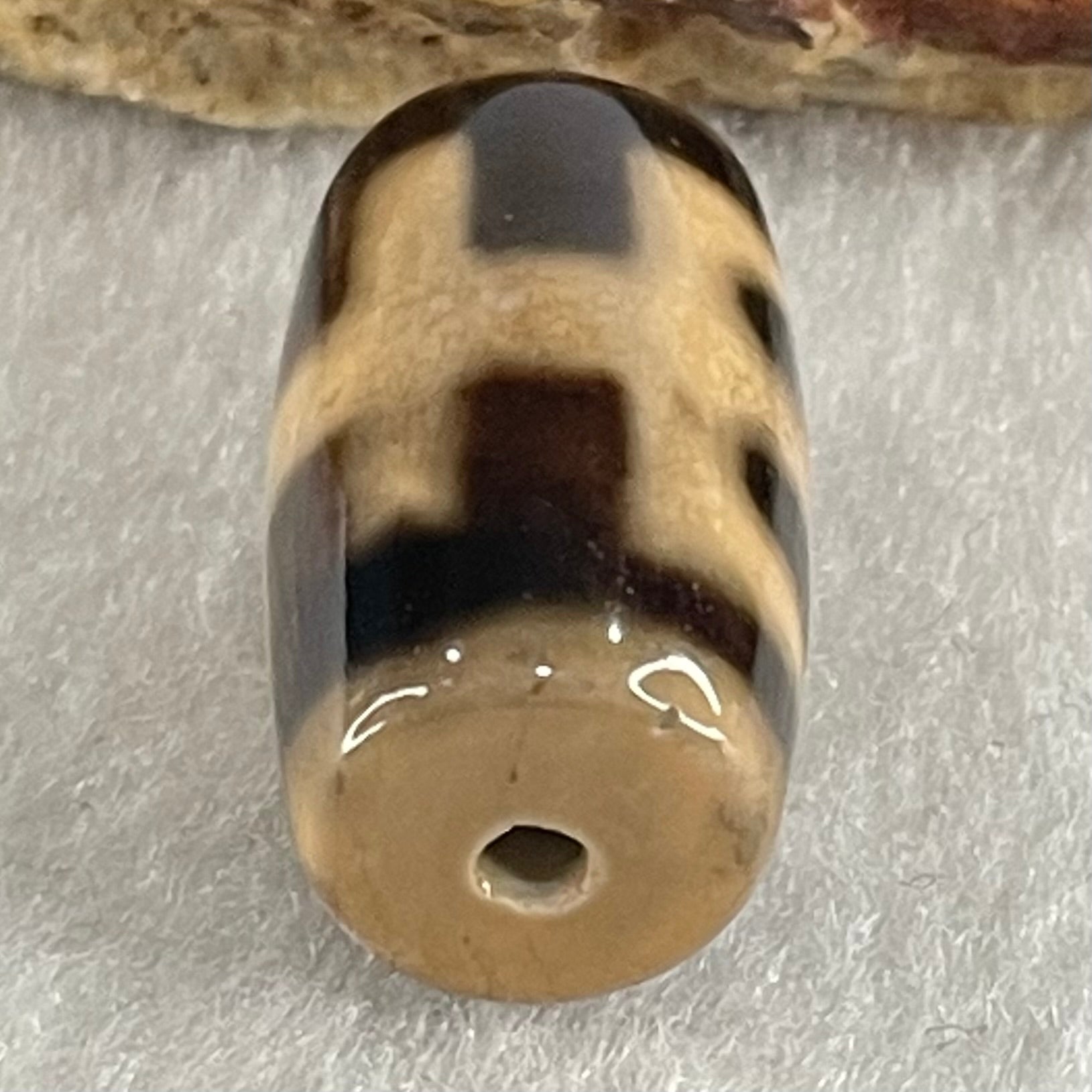 Natural Powerful Tibetan Old Oily Agate Patina Guiren Tairen Human Dzi Bead Totem Amulet Heavenly Master (Tian Zhu) 贵人天诛 4.55g 19.6 by 11.5mm - Huangs Jadeite and Jewelry Pte Ltd