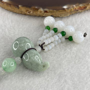 Natural Type A Green Jadeite Hulu Charm 24.96g 33.9 by 17.4mm - Huangs Jadeite and Jewelry Pte Ltd