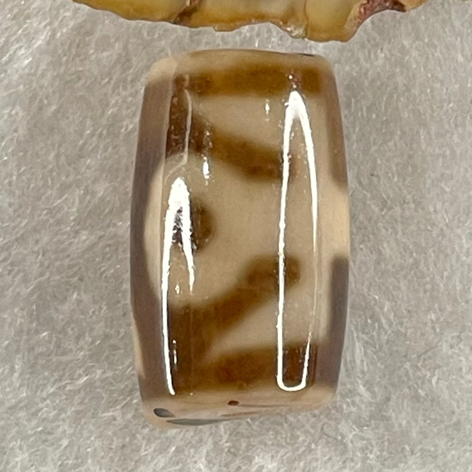 Natural Powerful Tibetan Old Oily Agate Patina Guiren Tairen Human Dzi Bead Totem Amulet Heavenly Master (Tian Zhu) 贵人天诛 4.54g 18.9 by 11.7mm - Huangs Jadeite and Jewelry Pte Ltd