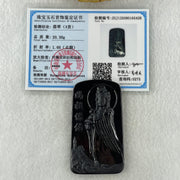 Type A Opaque to Partial Translucent Black Omphacite Jadeite Ma Zu (Mazu or Matsu) 妈祖 Goddess of the Sea Pendant 20.30g 63.4 by 35.9 by 7.4mm - Huangs Jadeite and Jewelry Pte Ltd