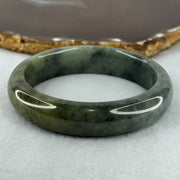 Type A Blueish Green Wuji Grey and Brown Patch Jadeite Bangle Internal Diameter 58.7mm by 73.24g 14.8 by 8.9mm (Very Slight Internal Lines and Very Slight External Roughs) - Huangs Jadeite and Jewelry Pte Ltd