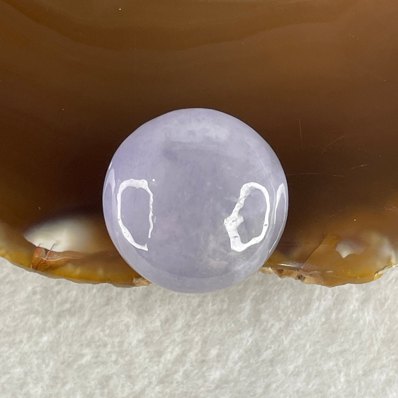 Natural Type A Lavender Jadeite Round Shape Cabochon Stone for Setting 8.48g 20.8 by 10.0mm - Huangs Jadeite and Jewelry Pte Ltd