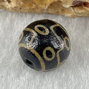 Natural Powerful Tibetan Old Oily Agate 9 Eyes Dzi Bead Heavenly Master (Tian Zhu) 九眼天诛 1.42g 10.0 by 10.3mm - Huangs Jadeite and Jewelry Pte Ltd