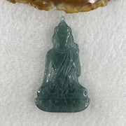 Natural Type A Semi Icy Blueish Green Jadeite Tara Guanyin Pendant 16.9g 56.7 by 32.4 by 6.5mm - Huangs Jadeite and Jewelry Pte Ltd