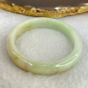 Type A Light Blueish Green and Red and Brown Patches Jadeite Oval Bangle Internal Diameter 54.3mm 32.17g 10.4 by 6.5mm (Very Slight Internal Lines) - Huangs Jadeite and Jewelry Pte Ltd