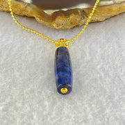 Very Good Grade Natural Sugilite Pillar Pendant in Gold Color Silver Necklace 2.74g 23.9 by 7.2mm - Huangs Jadeite and Jewelry Pte Ltd