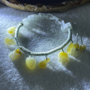 Natural Type A Yellowish Jadeite Money Bag Hulu Fu Butterfly in String Bracelet 8.79g 16-20cm 12.7 by 8.8 by 6.9mm - Huangs Jadeite and Jewelry Pte Ltd