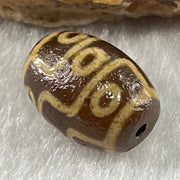 Natural Powerful Tibetan Old Oily Agate 9 Eyes Dzi Bead Heavenly Master (Tian Zhu) 九眼天诛 2.06g 13.8 by 10.0mm - Huangs Jadeite and Jewelry Pte Ltd