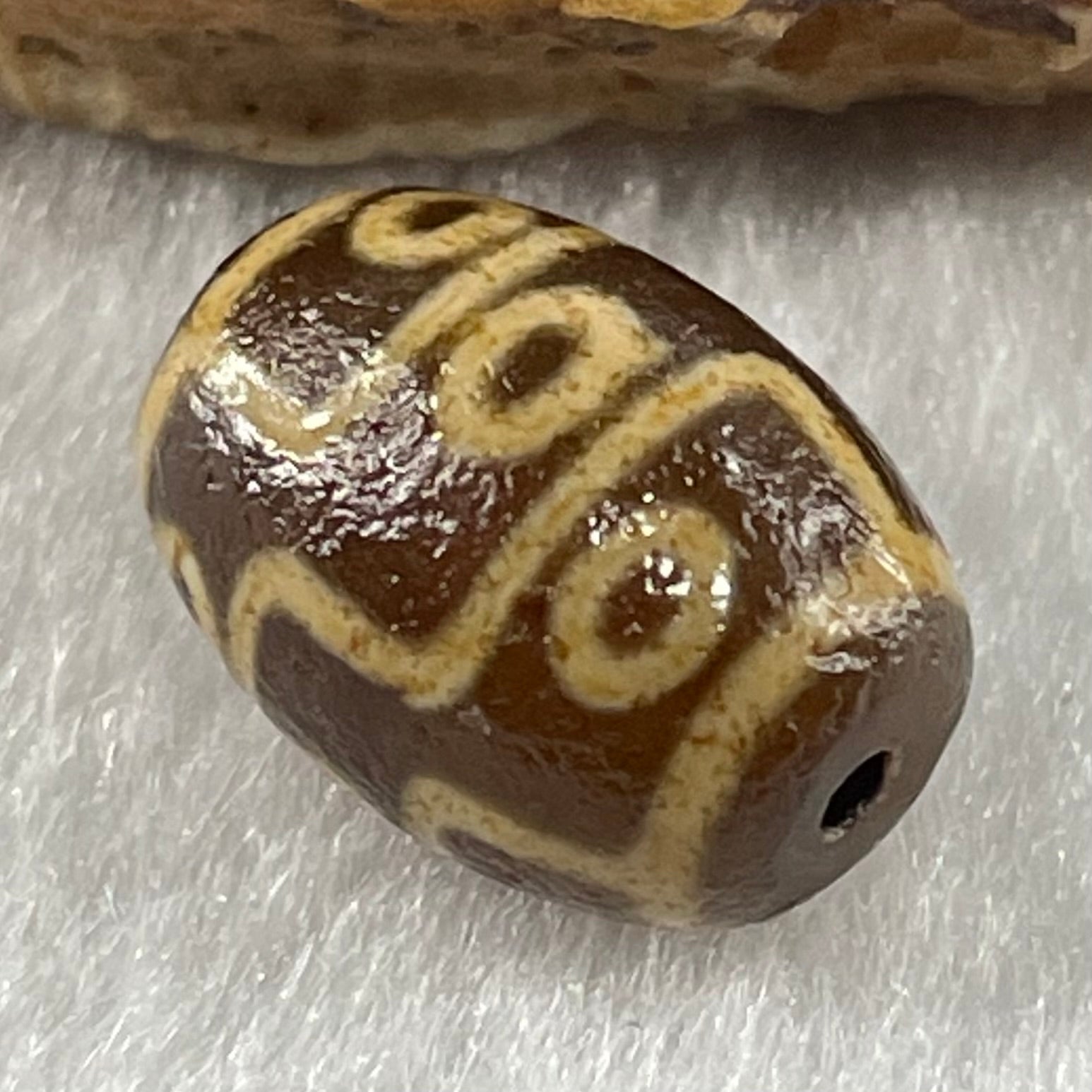 Natural Powerful Tibetan Old Oily Agate 9 Eyes Dzi Bead Heavenly Master (Tian Zhu) 九眼天诛 2.06g 13.8 by 10.0mm - Huangs Jadeite and Jewelry Pte Ltd