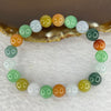High Grade Type A Multi Color Jadeite Bracelet 21 Beads 22.45g 8.6mm - Huangs Jadeite and Jewelry Pte Ltd
