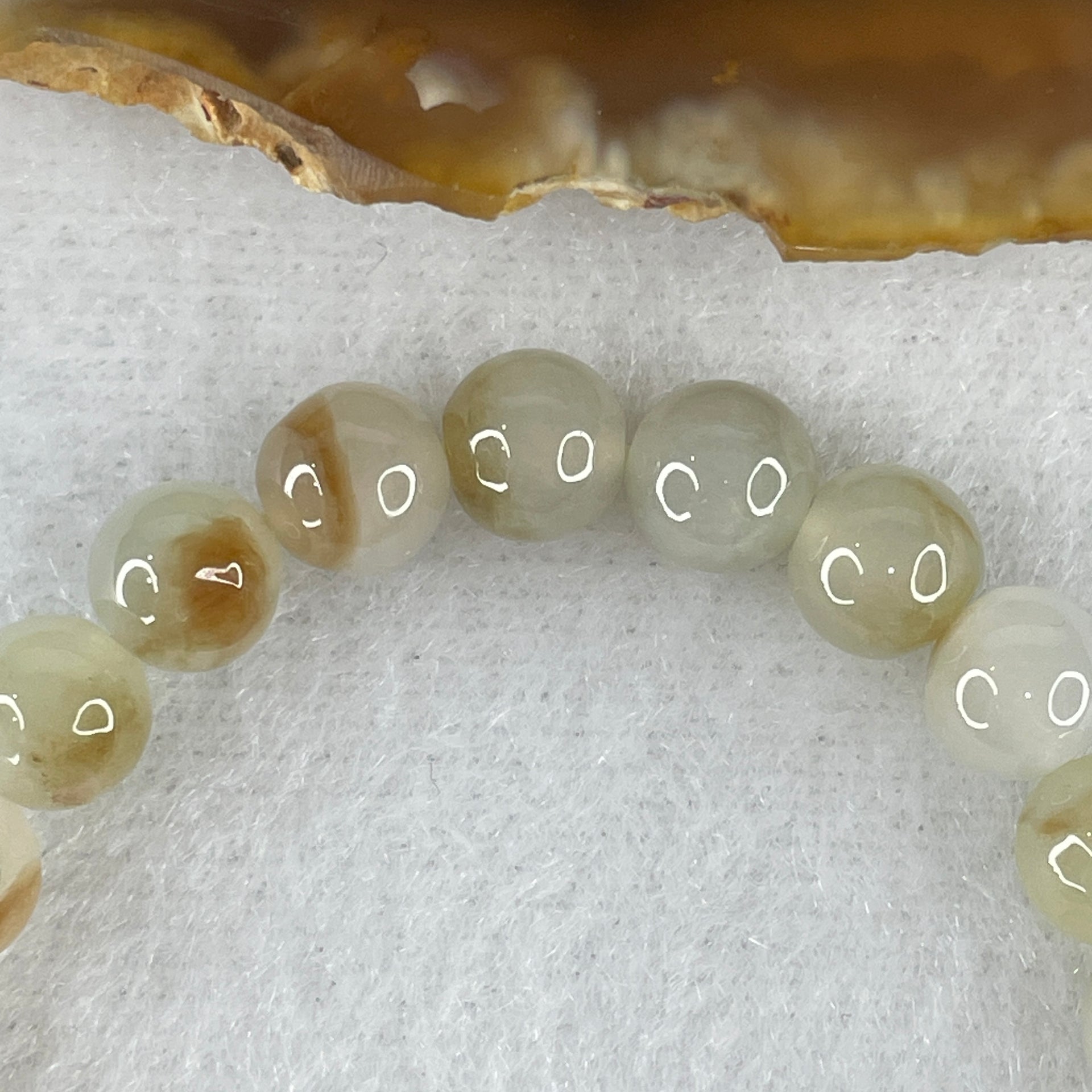 Natural Type A Light Lavender with Brownish Jadeite Beads Bracelet 14.86g 15cm 7.0mm 26 Beads - Huangs Jadeite and Jewelry Pte Ltd