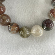 Above Average Grade Natural Red White Green Phantom Quartz Beads Bracelet 60.35g 17cm 14.8mm 15 Beads - Huangs Jadeite and Jewelry Pte Ltd