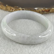 Type A Light Lavender Green Jadeite Oval Bangle 41.16g Internal Diameter 53.6mm 12.7 by 6.6mm (Very Slight Internal Lines) - Huangs Jadeite and Jewelry Pte Ltd
