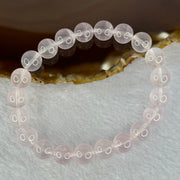 Natural Rose Quartz Beads Bracelet 天然玫瑰石英珠手链 25.93g 16.5cm 9.9mm 21 Beads - Huangs Jadeite and Jewelry Pte Ltd